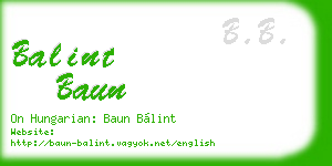balint baun business card